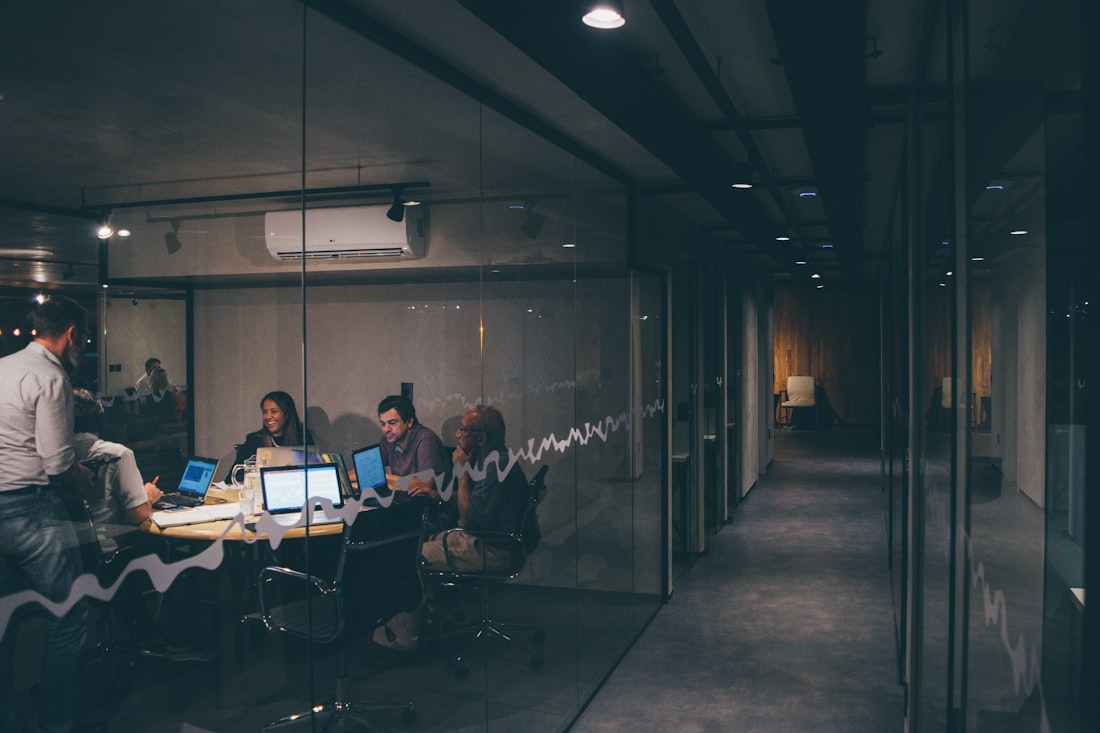A team working together in an office