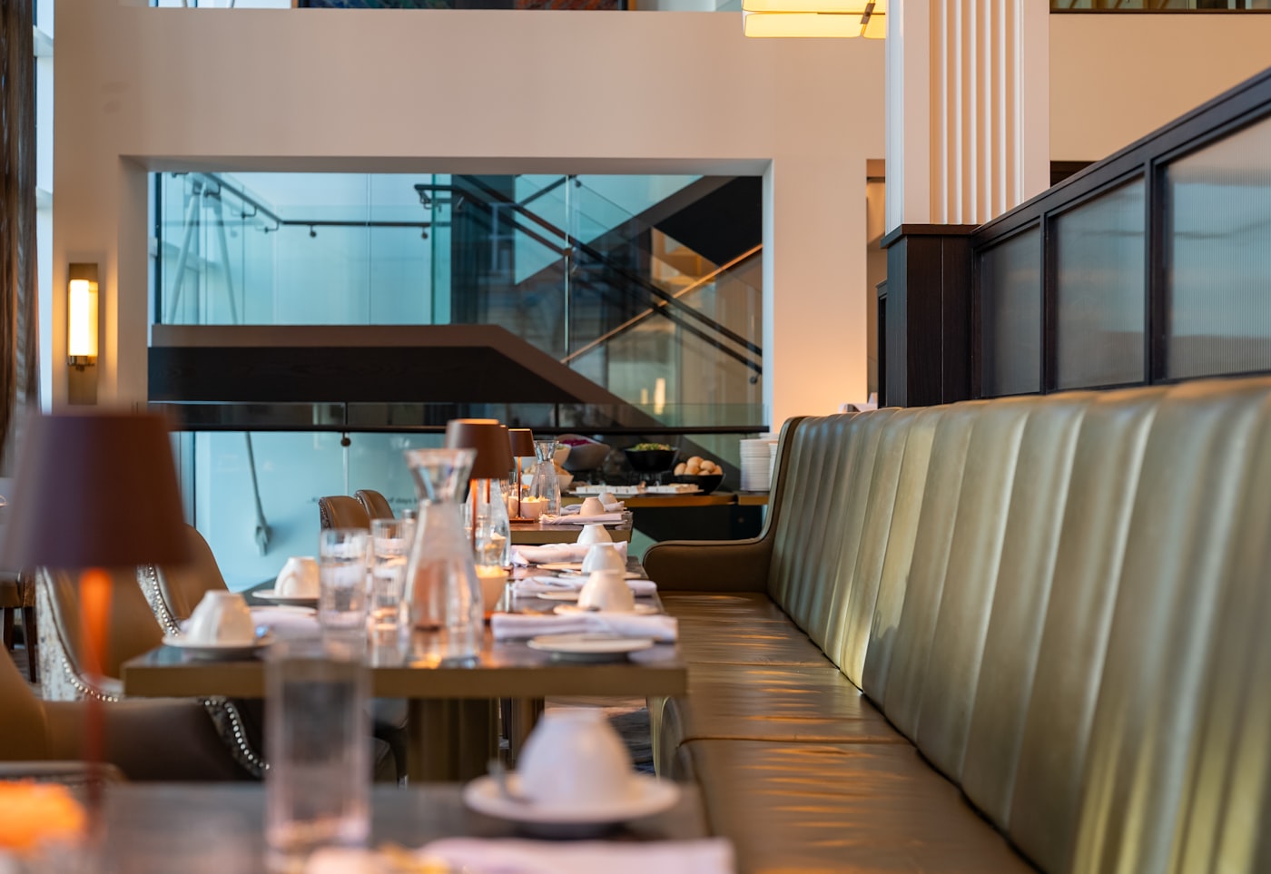 Booth seating at a partner restaurant